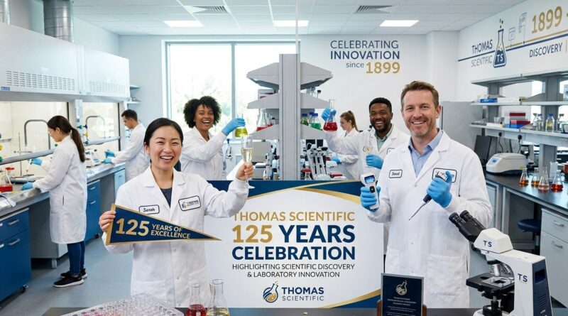 Thomas Scientific 125 years celebration highlighting scientific discovery and laboratory innovation