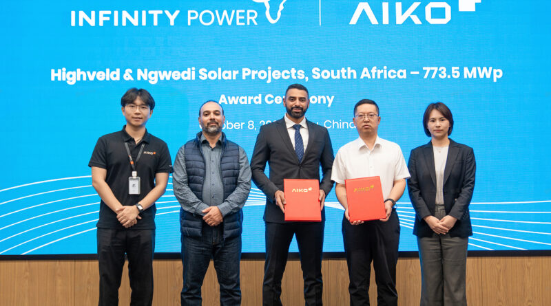 Infinity Power solar portfolio using AIKO solar modules in South Africa