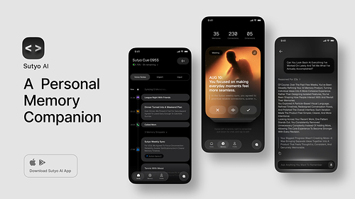 Sutyo AI Personal Memory Companion organising conversations, notes and personal information